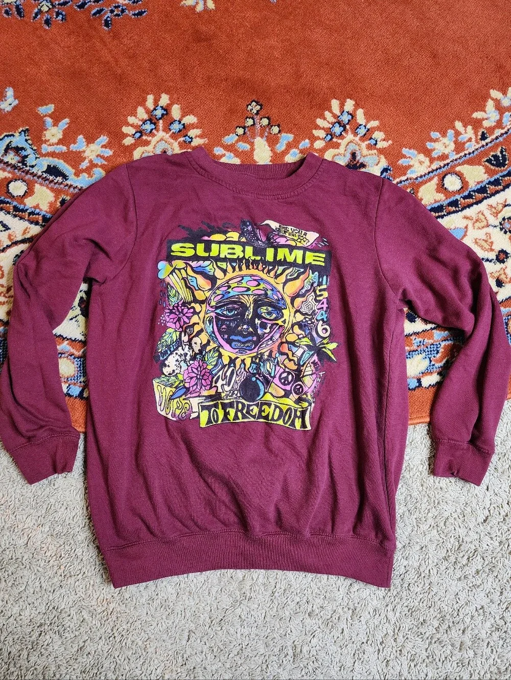 Sublime Maroon Graphic Crewneck Sweatshirt